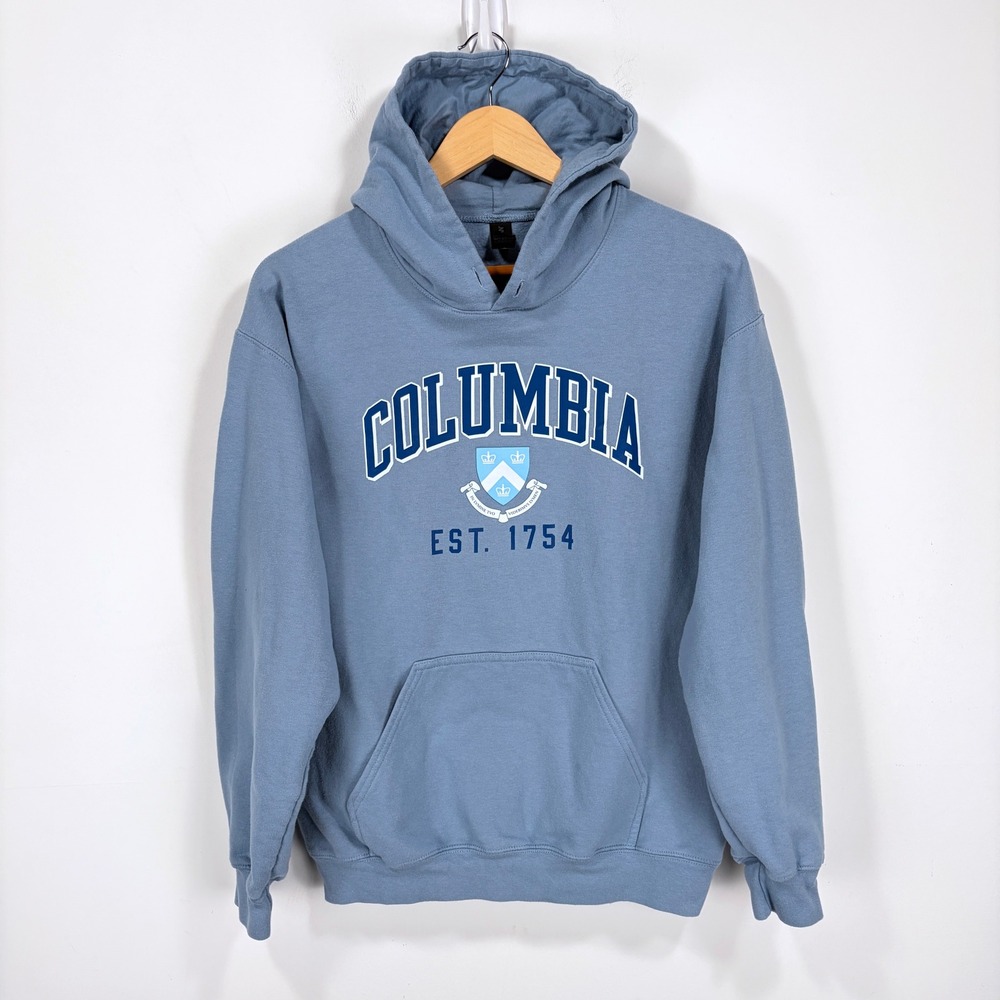 Columbia University Hoodie Sweatshirt Men Medium Blue Cotton Pullover